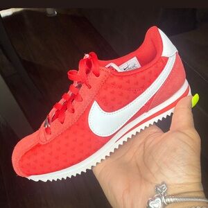 Nike Red Low-Top Runner with White Swoosh